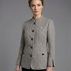 Peck & Peck Collection Herringbone Linen Blazer